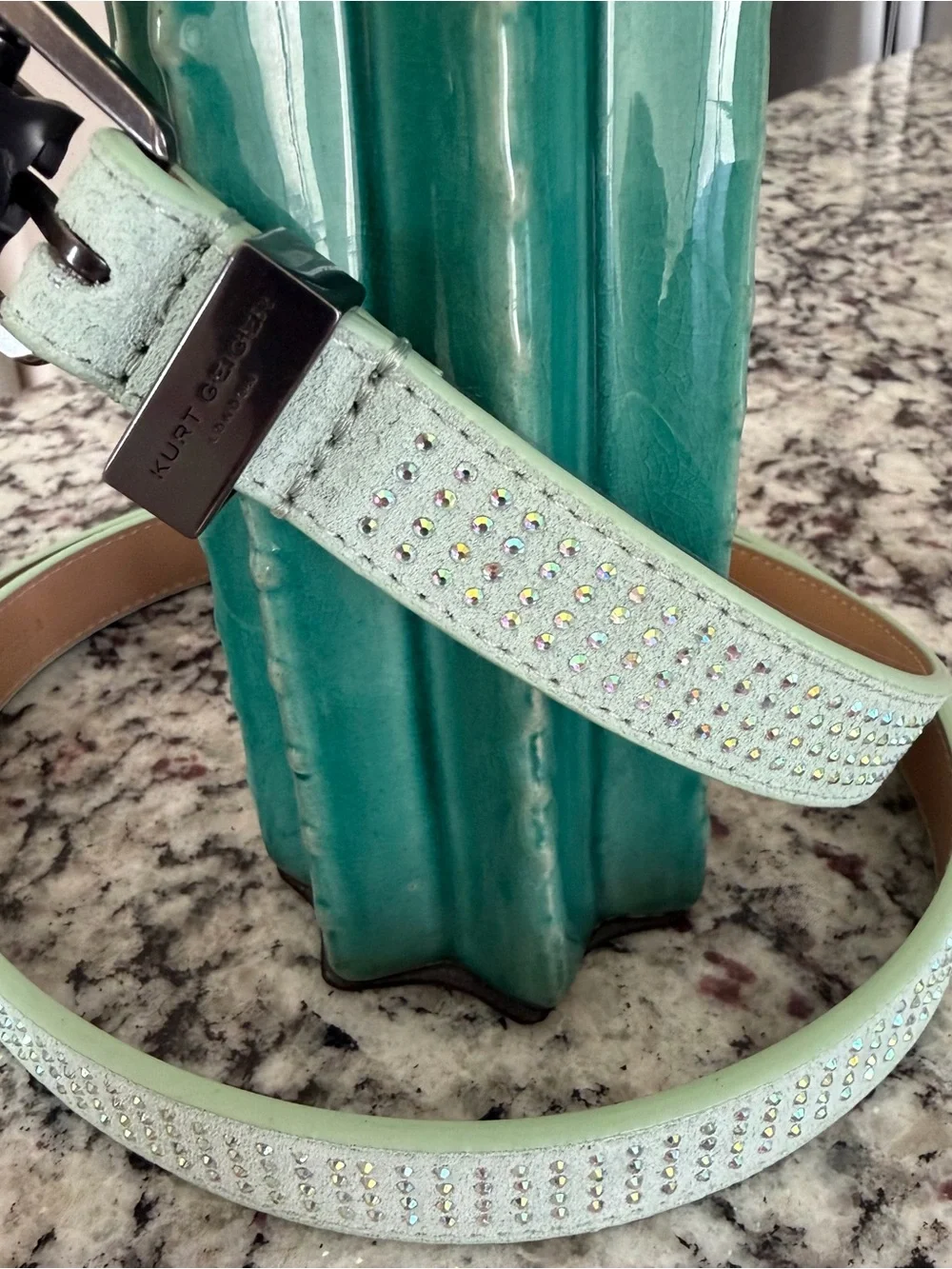 Genuine Suede Leather Rhinestone Belt – Kurt Geiger